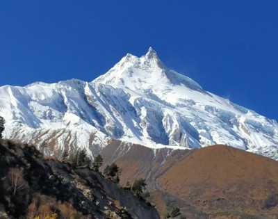 Mt Manaslu from along the base camp