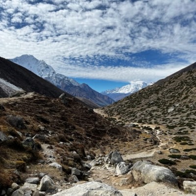 View from Dhukla towards Pheriche